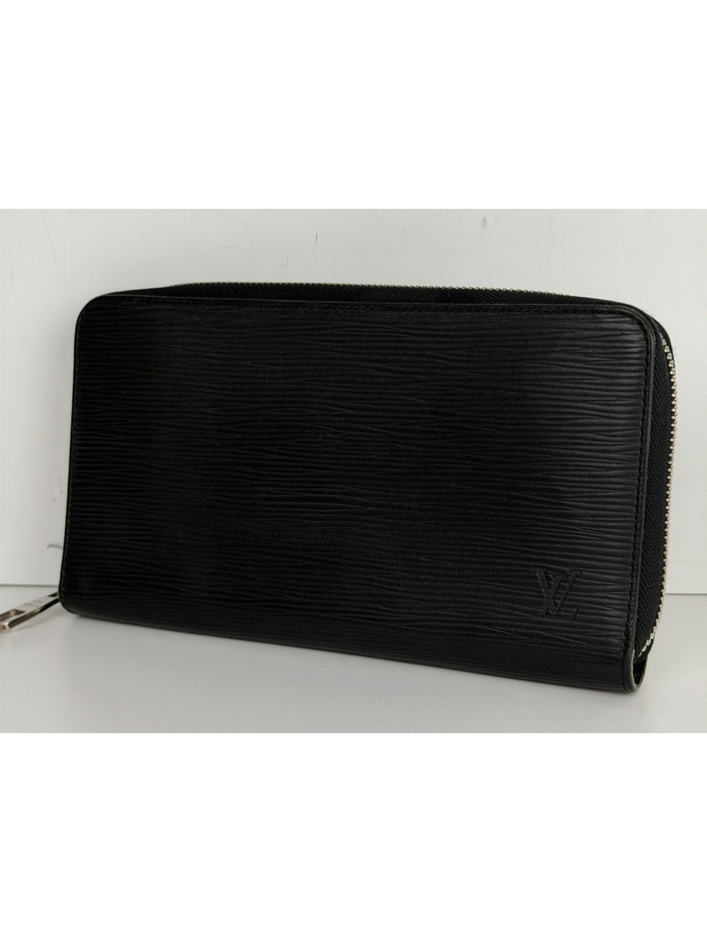 Louis Vuitton Zippy Wallet Organizer Black Leather&Silver-tone hardware 2014 K1